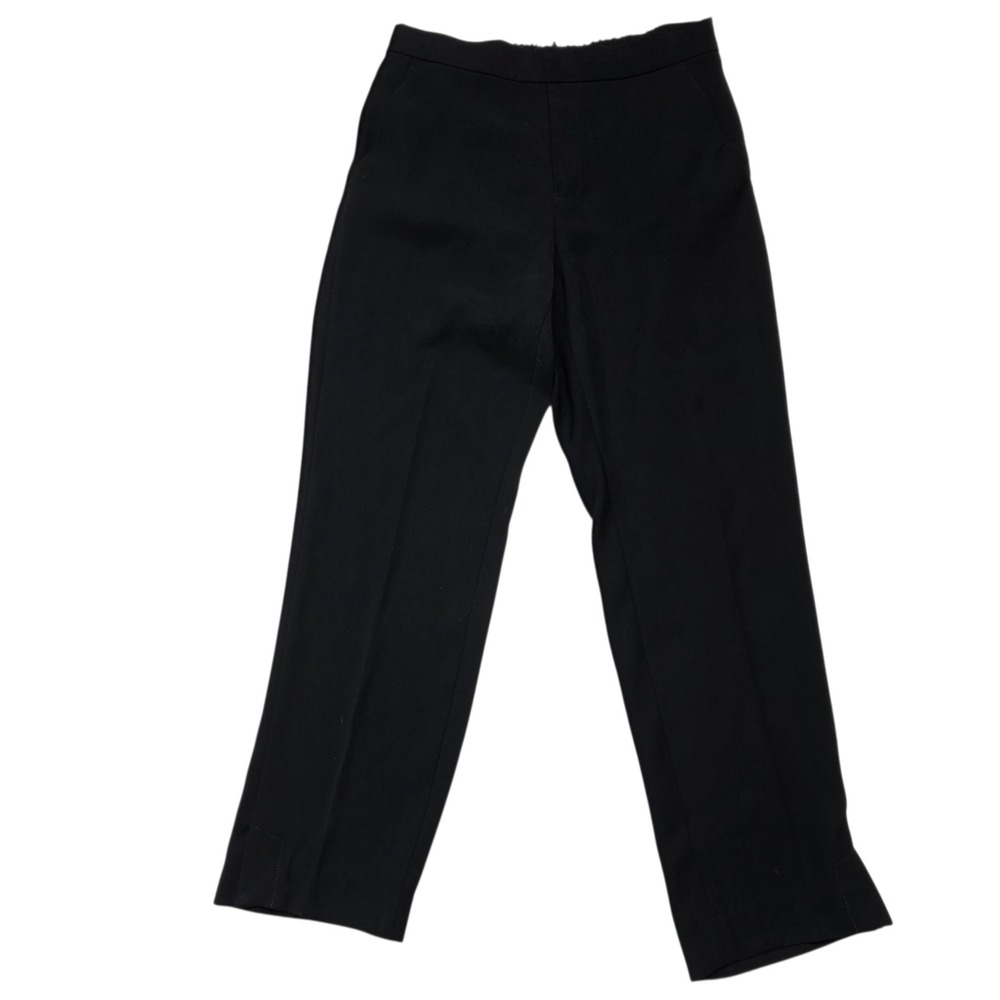 Vince Trousers Women Medium Black‎ Elastic Back Slit Hem Crepe Pants